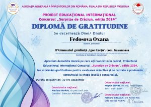 oncursul educațional internațional „Surprize de Crăciun” – Ediția 2024